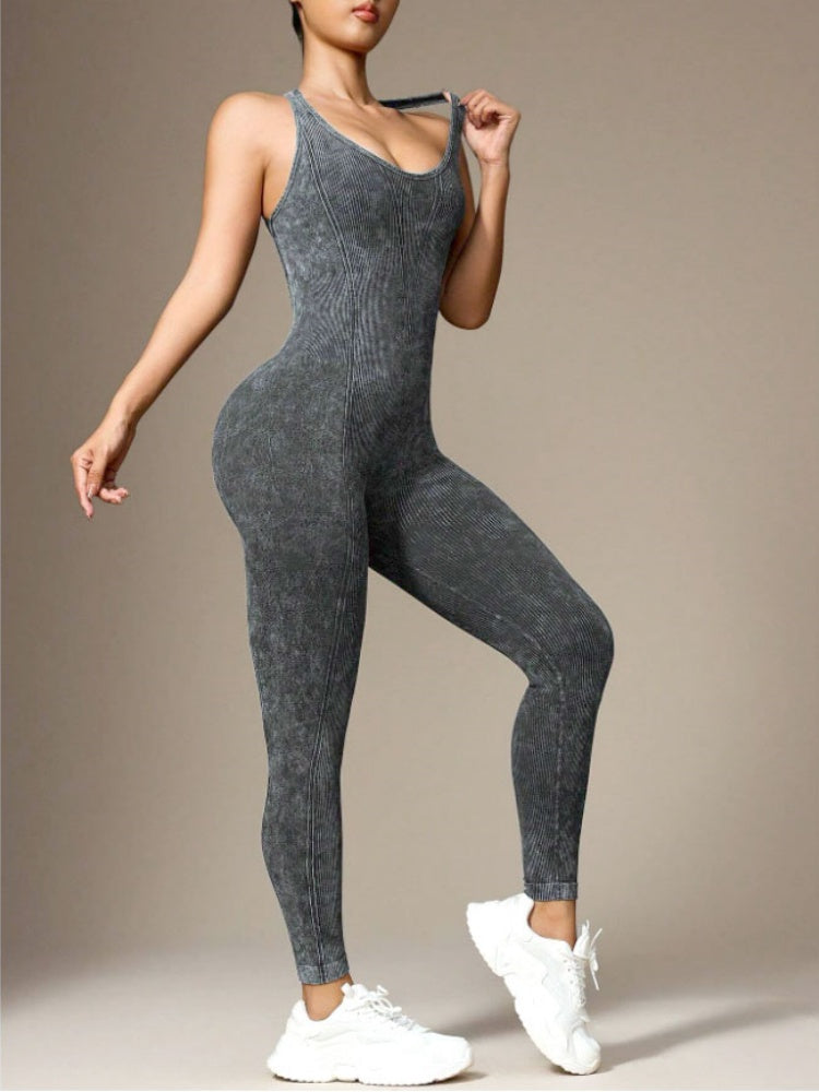 Women's One Piece Yoga Bodysuit Shorts Set Fitness Gym Workout Tracksuit
