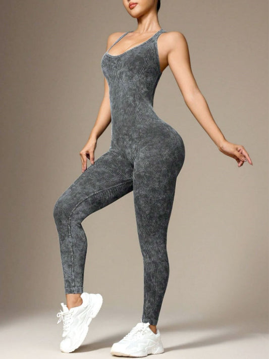 Women's One Piece Yoga Bodysuit Shorts Set Fitness Gym Workout Tracksuit