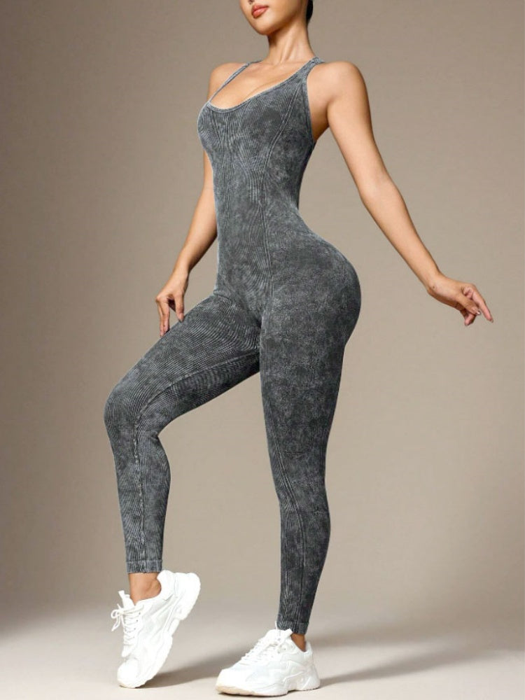Women's One Piece Yoga Bodysuit Shorts Set Fitness Gym Workout Tracksuit