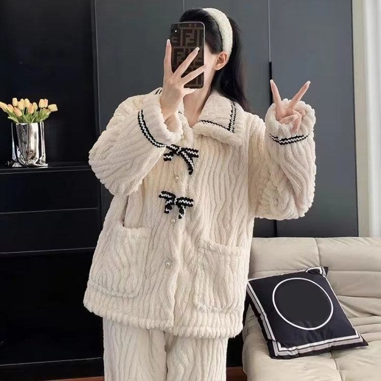 Women's Pajamas for Autumn and Winter, Warm Padded Home Wear, Thickened Princess Clothes for Students, Cozy Women