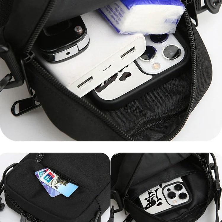 Compact Oxford Cloth Crossbody Bag for Men and Women
