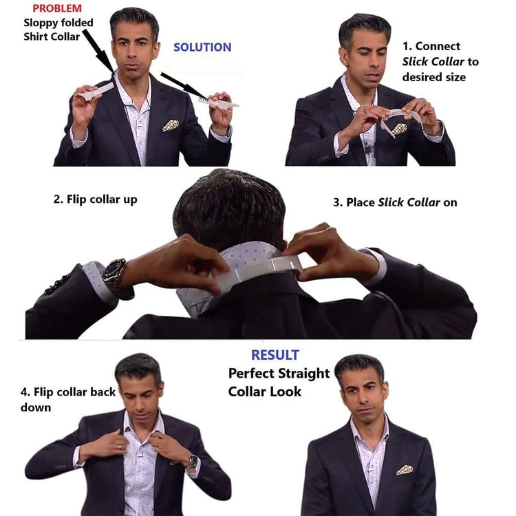 Collar Stays Bundle Kit, Adjustable Shirt Collar Support Shaper, Slick Collar Stay Clothes Accessory, Shirt Stand Collar