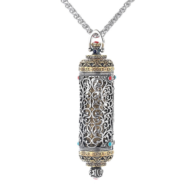 Vintage King of the Inferno Bodhisattva Necklace for Men – Hollow Pendant Amulet