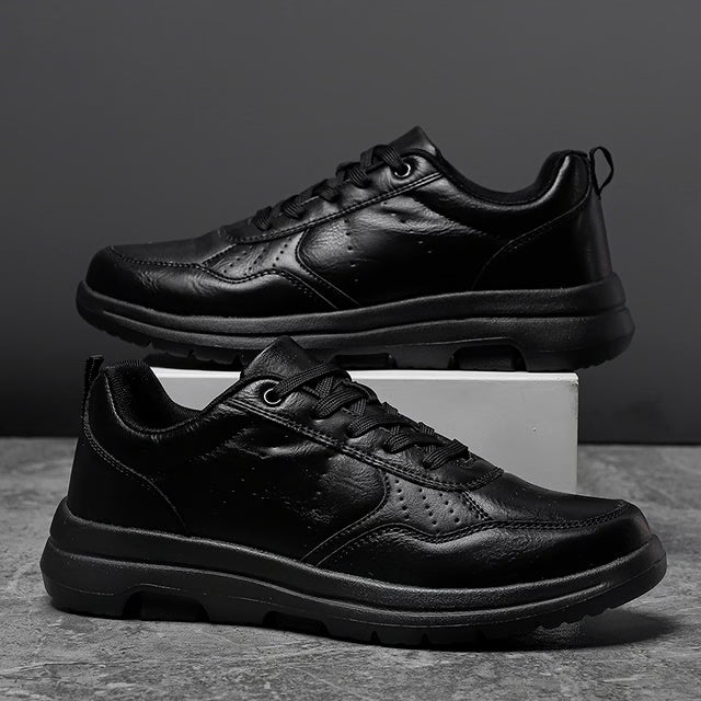 Casual Men Shoes Sneakers Trend, Breathable Leather Sneakers, Non-Slip Male Footwear, Comfortable Leisure Shoes for Men