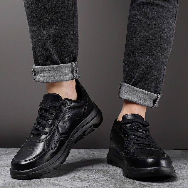 Casual Men Shoes Sneakers Trend, Breathable Leather Sneakers, Non-Slip Male Footwear, Comfortable Leisure Shoes for Men